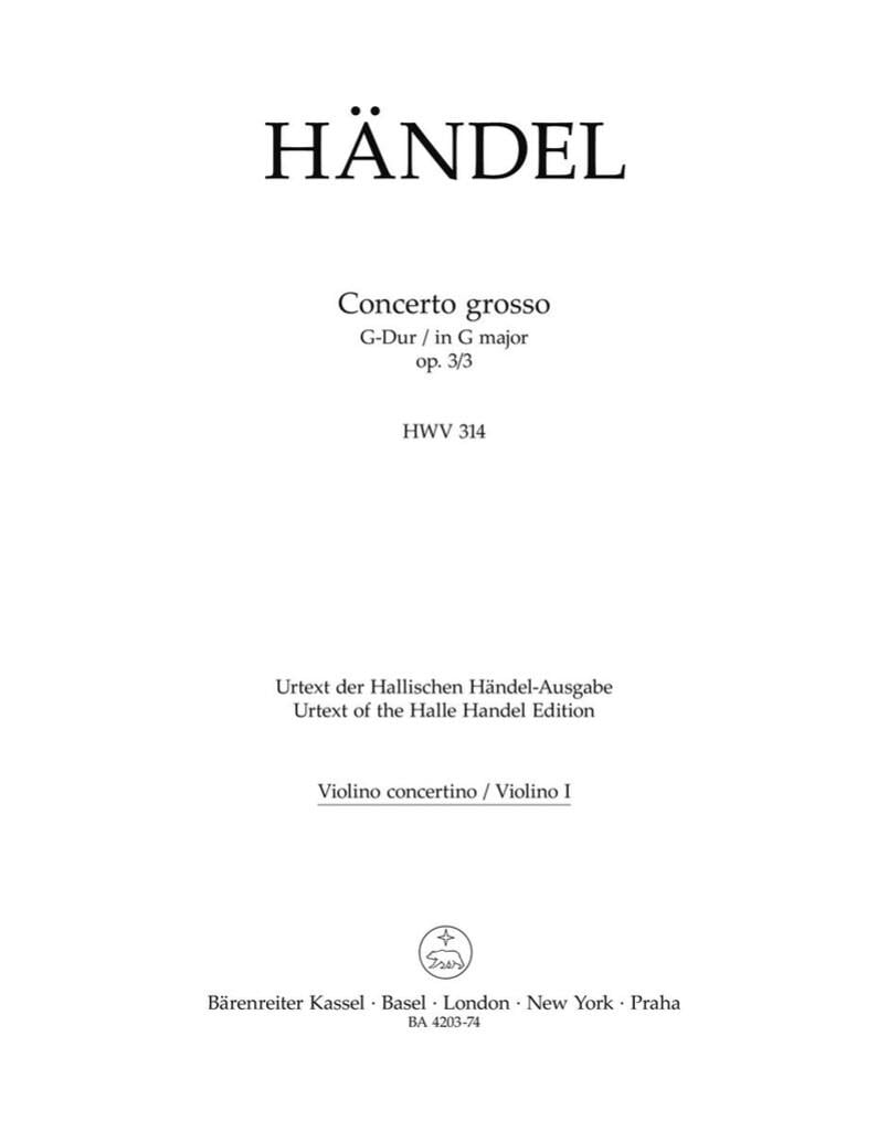 Concerto grosso in G major Op.3/3 (HWV 314)